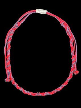 Coral & Purple Twist Wrapped Cord Handmade Bracelet